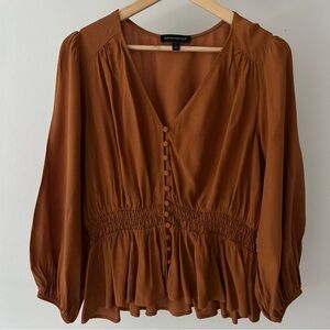 Banana Republic Petite L Peplum Blouse Light Texture